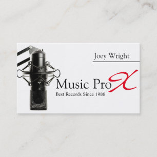 Professional Microphone Music Recording Studio Business Card