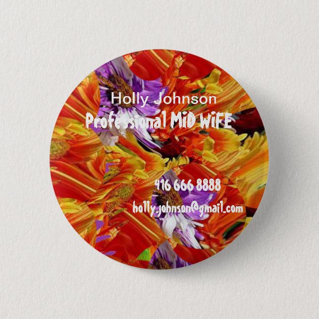 Professional MIDWIFE : Replace Text n Image 6 Cm Round Badge (Front)