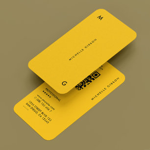Professional Minimal Bright Yellow Modern Business Card