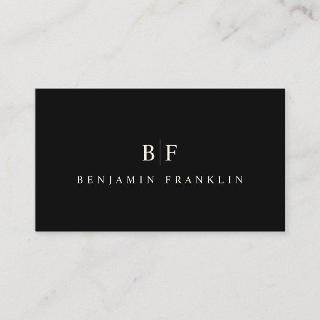 Professional Minimal Clean Monogram Business Card (Front)
