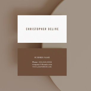 Professional Minimal Dark Brown White Consultant Business Card