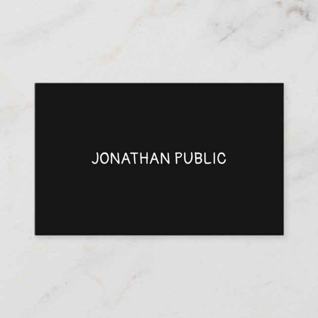 Professional Minimal Design Black White Template Business Card (Front)