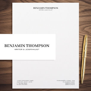 Professional Minimal Elegant Black & White Custom Letterhead