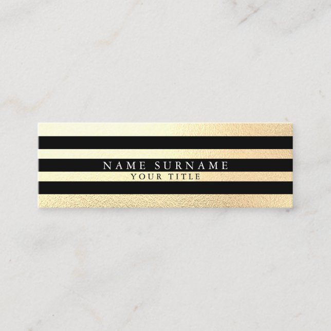 Professional Minimal Gold Mini Business Card (Front)