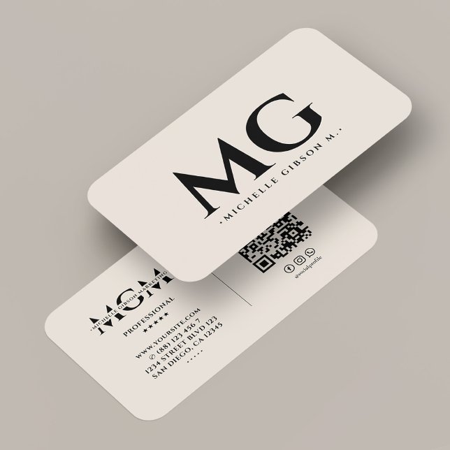 Professional Minimal Initials Sand Marketing Business Card (Professional Minimal Initials Sand Marketing Business Card
)