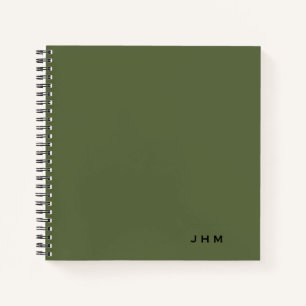 Professional Minimal Olive Monogram Notebook