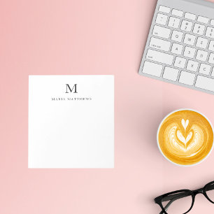 Professional Minimal Personalised Monogram Name Notepad