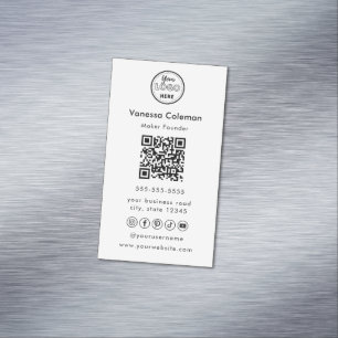 Professional Minimal Qr Code White Business Card