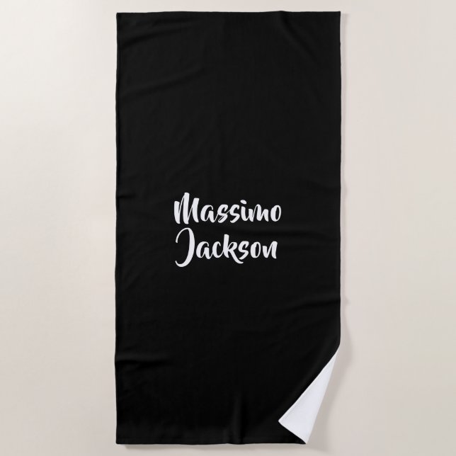 Professional Minimalist Add Name Personalised Beach Towel (Front)