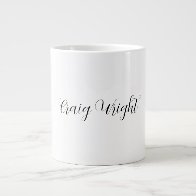 Professional Minimalist Add Name Personalised Large Coffee Mug (Front)