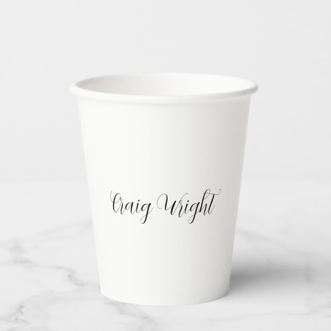 Professional Minimalist Add Name Personalised Paper Cups (Front)