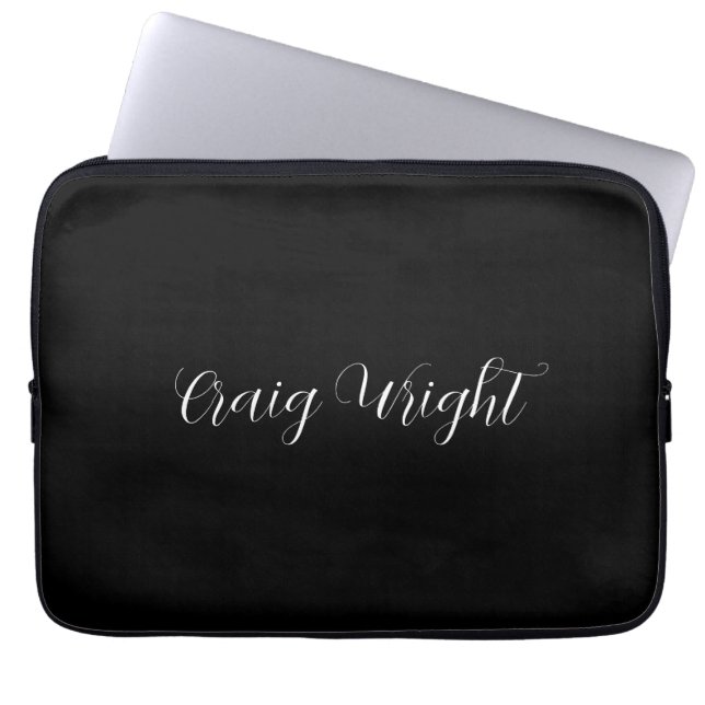 Professional Minimalist Add Name Personalized Laptop Sleeve (Front)