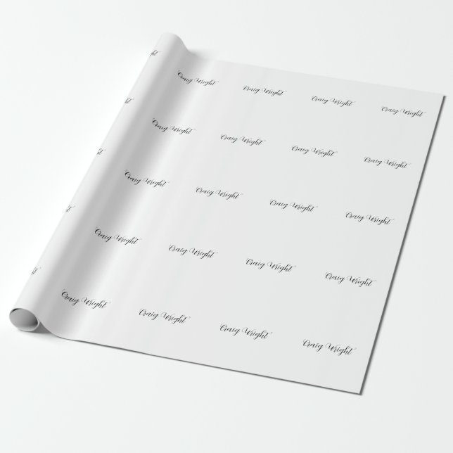 Professional Minimalist Add Name Personalized Wrapping Paper (Unrolled)