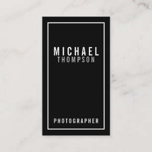 Professional Minimalist Black and White Business Card