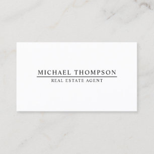 Professional Minimalist Black and White Business Card