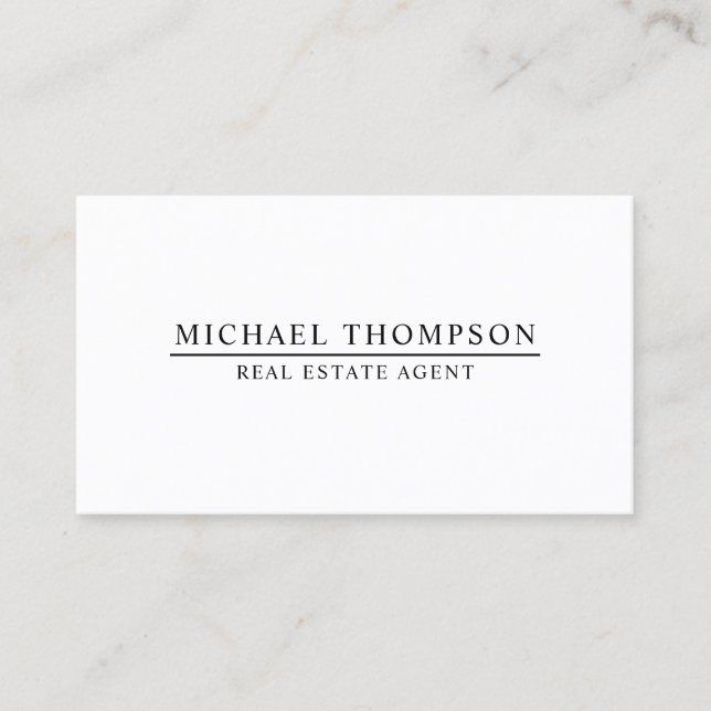 Professional Minimalist Black and White Business Card (Front)