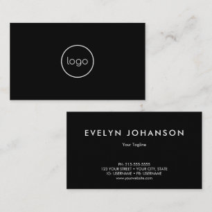 Professional Minimalist Black Business Card