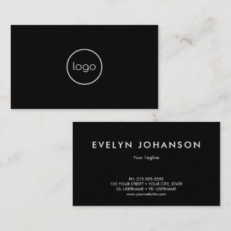Professional Minimalist Black Business Card