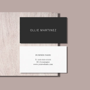 Professional Minimalist Black White Consultant Business Card