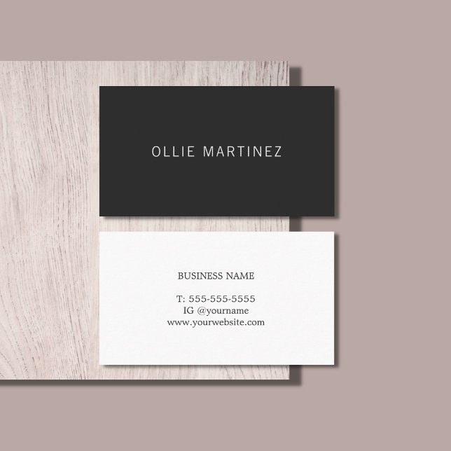 Professional Minimalist Black White Consultant Business Card (Creator Uploaded)