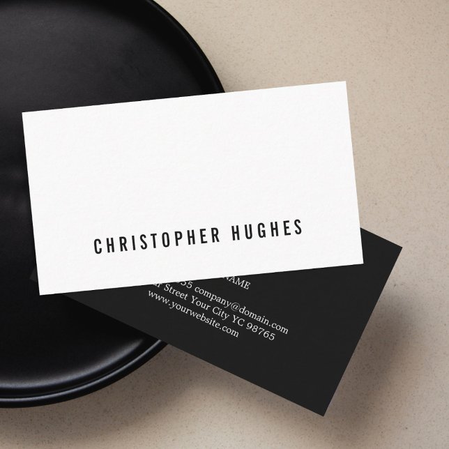 Professional Minimalist Black White Consultant Business Card (Creator Uploaded)