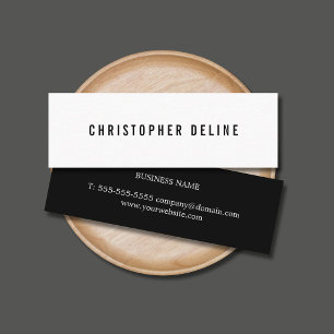 Professional Minimalist Black White Consultant Mini Business Card