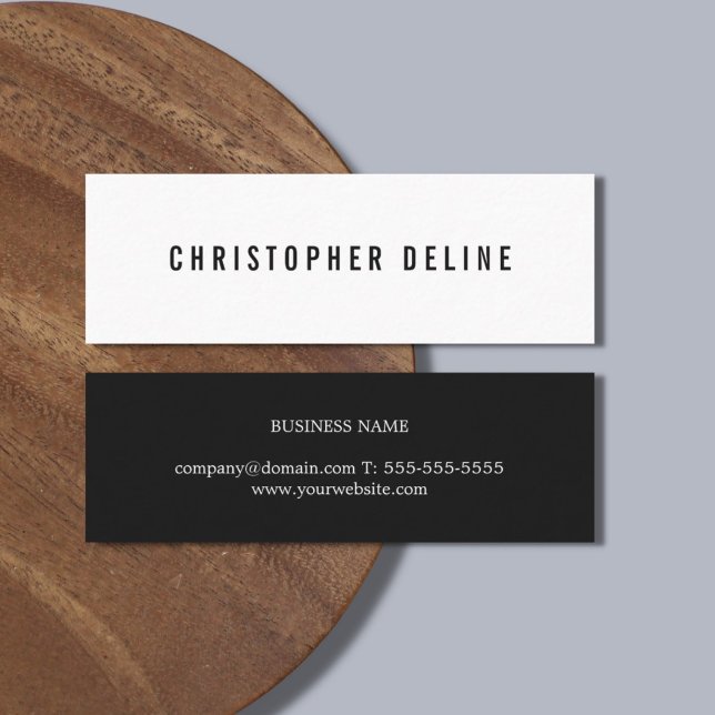 Professional Minimalist Black White Consultant Mini Business Card (Creator Uploaded)