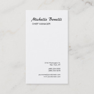 Professional Minimalist Black & White Modern Plain Business Card