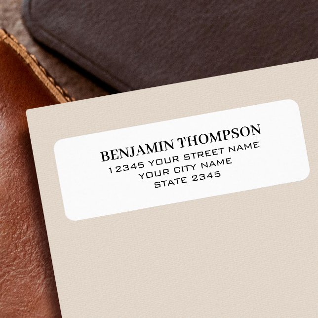 Professional Minimalist Black White Return Address (Creator Uploaded)