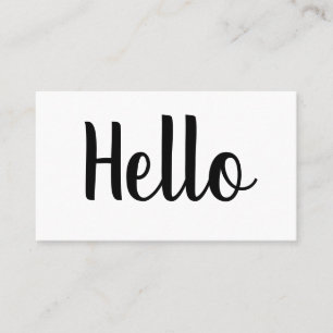Professional minimalist bold hello business cards