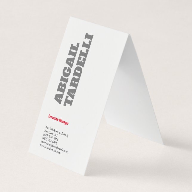 Professional minimalist bold modern custom plain business card (Front)