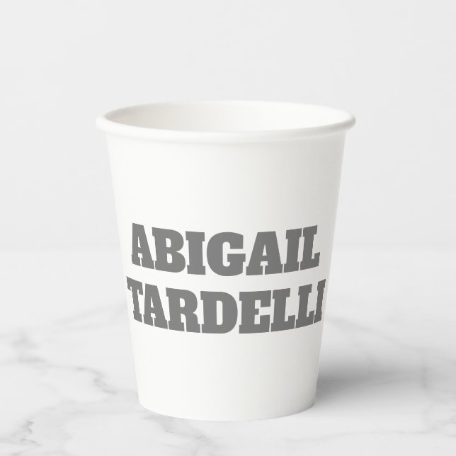 Professional minimalist bold modern custom plain paper cups (Front)