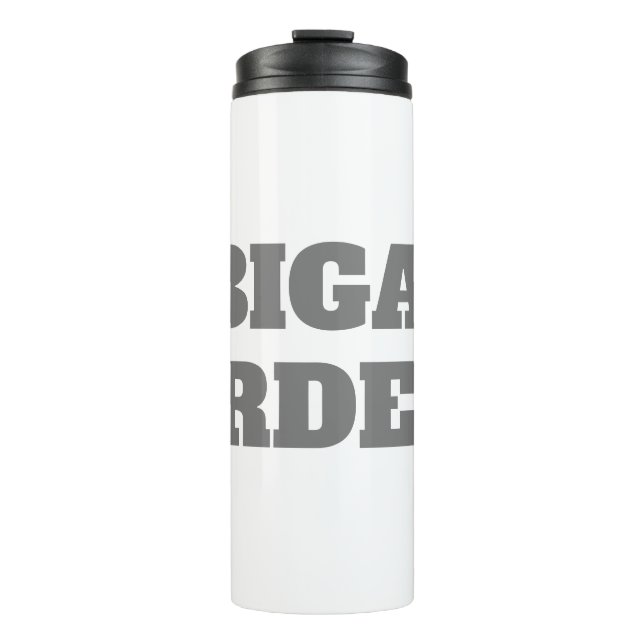 Professional minimalist bold modern custom plain thermal tumbler (Front)