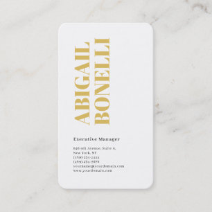 Professional minimalist bold modern gold & white business card