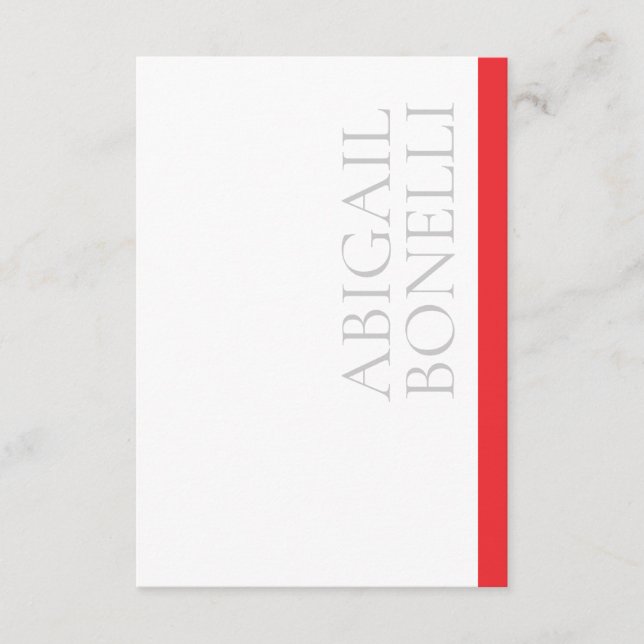 Professional minimalist bold modern grey red white enclosure card (Front)