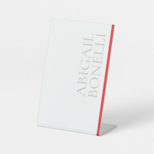 Professional minimalist bold modern grey red white pedestal sign