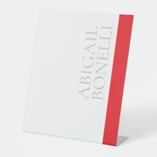 Professional minimalist bold modern grey red white pedestal sign