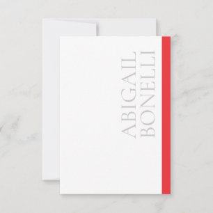 Professional minimalist bold modern grey red white RSVP card