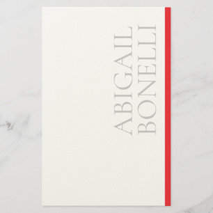 Professional minimalist bold modern grey red white stationery