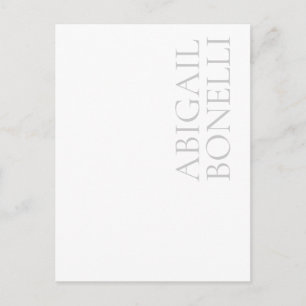 Professional minimalist bold modern grey white announcement postcard