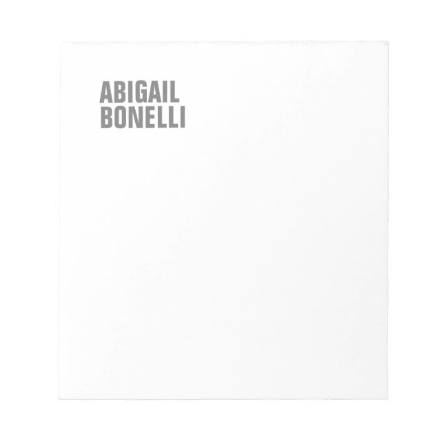 Professional minimalist bold modern grey white notepad (Front)