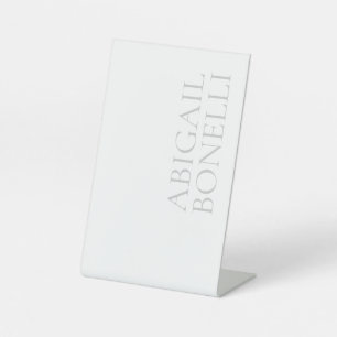 Professional minimalist bold modern grey white pedestal sign