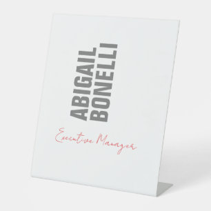 Professional minimalist bold modern grey white pedestal sign