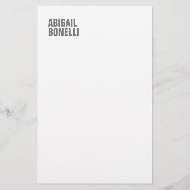 Professional minimalist bold modern grey white stationery (Front)