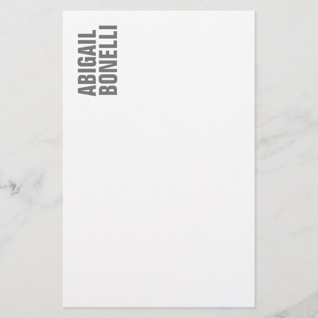 Professional minimalist bold modern grey white stationery (Front)