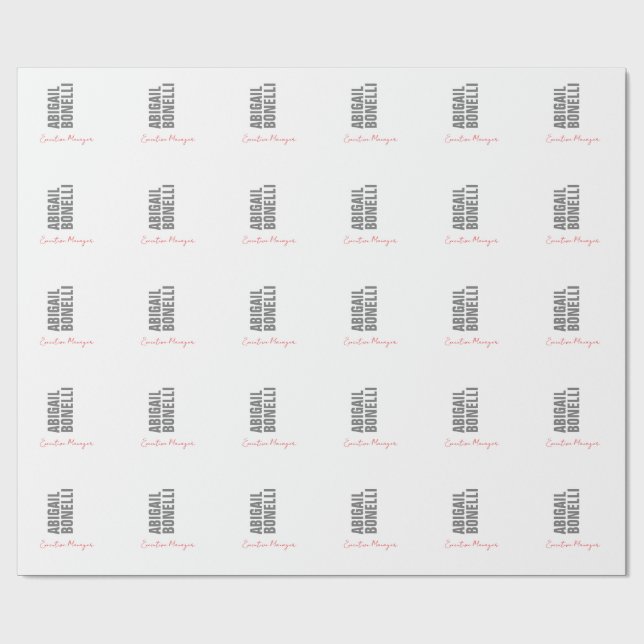 Professional minimalist bold modern grey white wrapping paper (Flat)