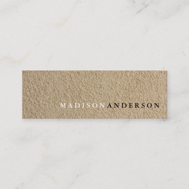 Professional Minimalist Brown Kraft Sand Paper Mini Business Card (Front)