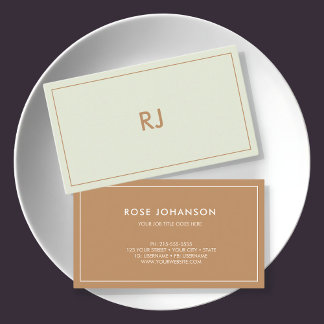 Professional Minimalist Brown Pastel Consultant  Business Card
