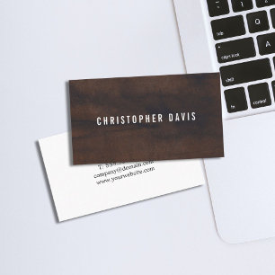 Professional Minimalist Brown White Consultant Business Card