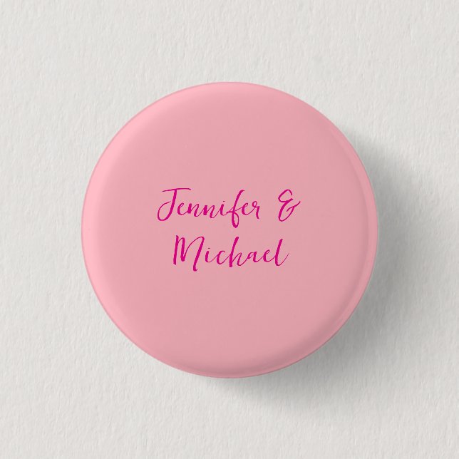 Professional minimalist calligraphy light pink 3 cm round badge (Front)